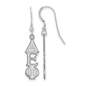Sterling Silver Alpha Epsilon Phi Dangle Medium Earrings